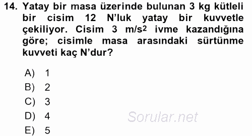 Teknolojinin Bilimsel İlkeleri 1 2016 - 2017 Ara Sınavı 14.Soru