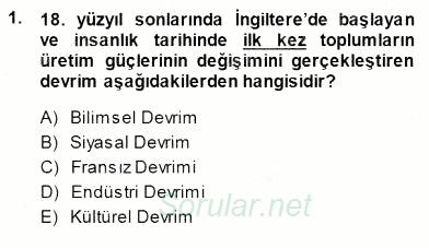 Sosyoloji 1 2013 - 2014 Dönem Sonu Sınavı 1.Soru