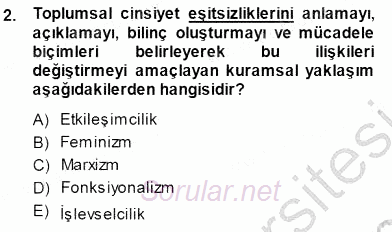 Sosyoloji 1 2013 - 2014 Dönem Sonu Sınavı 2.Soru