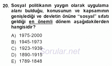 Sosyoloji 1 2013 - 2014 Dönem Sonu Sınavı 20.Soru