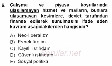 Sosyoloji 1 2013 - 2014 Dönem Sonu Sınavı 6.Soru