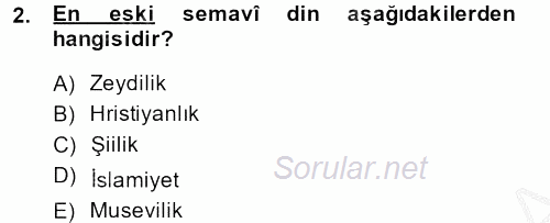 Modern Ortadoğu Tarihi 2013 - 2014 Ara Sınavı 2.Soru