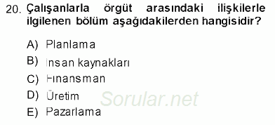 Uluslararası İşletmecilik 2013 - 2014 Ara Sınavı 20.Soru