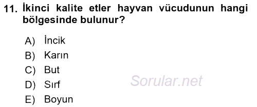 Yiyecek Üretim Temelleri 2016 - 2017 Dönem Sonu Sınavı 11.Soru