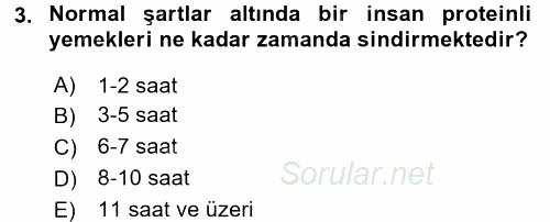 Yiyecek Üretim Temelleri 2016 - 2017 Dönem Sonu Sınavı 3.Soru