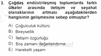 Boş Zaman ve Rekreasyon Yönetimi 2012 - 2013 Dönem Sonu Sınavı 3.Soru