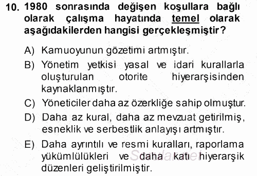 Endüstri İlişkileri 2013 - 2014 Dönem Sonu Sınavı 10.Soru