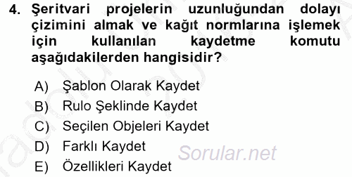 Bilgisayar Destekli Harita Yapımı 2 2016 - 2017 Ara Sınavı 4.Soru