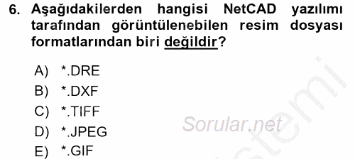 Bilgisayar Destekli Harita Yapımı 2 2016 - 2017 Ara Sınavı 6.Soru