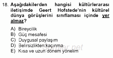 İletişim Bilgisi 2013 - 2014 Dönem Sonu Sınavı 18.Soru