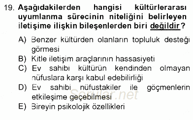 İletişim Bilgisi 2013 - 2014 Dönem Sonu Sınavı 19.Soru