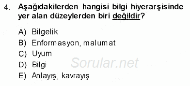 İletişim Bilgisi 2013 - 2014 Dönem Sonu Sınavı 4.Soru