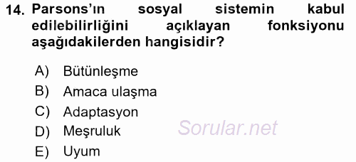 Organizasyonlarda Davranış 2015 - 2016 Dönem Sonu Sınavı 14.Soru