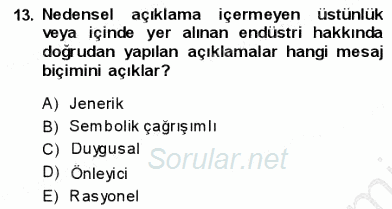 Kurumsal İletişim 2013 - 2014 Ara Sınavı 13.Soru