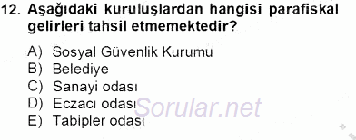 Damga Vergisi Ve Harçlar Bilgisi 2013 - 2014 Tek Ders Sınavı 12.Soru