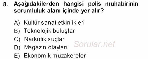 Haber Türleri 2013 - 2014 Dönem Sonu Sınavı 8.Soru