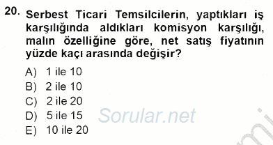 Dış Ticarette Girişimcilik 2013 - 2014 Ara Sınavı 20.Soru