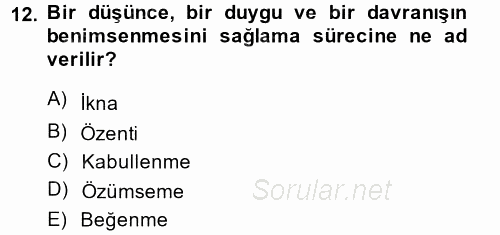 Halkla İlişkiler Ve İletişim 2014 - 2015 Tek Ders Sınavı 12.Soru