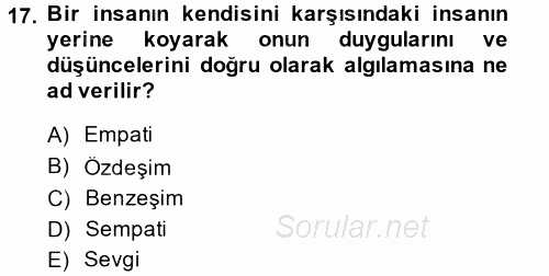 Halkla İlişkiler Ve İletişim 2014 - 2015 Tek Ders Sınavı 17.Soru