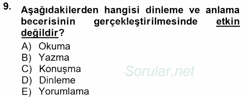 Halkla İlişkiler Ve İletişim 2014 - 2015 Tek Ders Sınavı 9.Soru