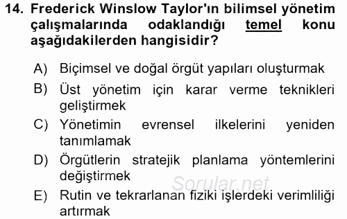 Kamu Yönetimi 2016 - 2017 Ara Sınavı 14.Soru