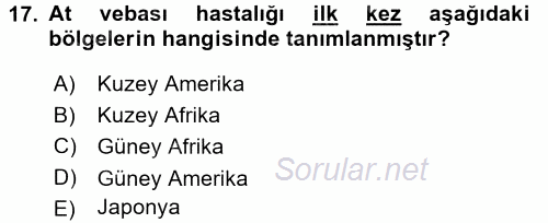 Viroloji 2017 - 2018 Dönem Sonu Sınavı 17.Soru