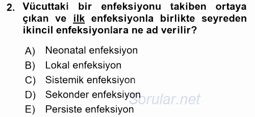 Viroloji 2017 - 2018 Dönem Sonu Sınavı 2.Soru