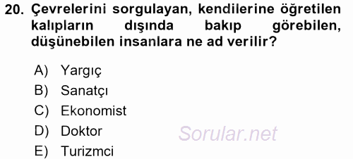 Kültürlerarası İletişim 2017 - 2018 Dönem Sonu Sınavı 20.Soru