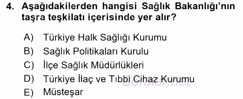 Sağlık Hukuku 2015 - 2016 Ara Sınavı 4.Soru