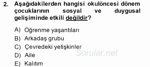 Özel Öğretim Yöntemleri 1 2014 - 2015 Dönem Sonu Sınavı 2.Soru