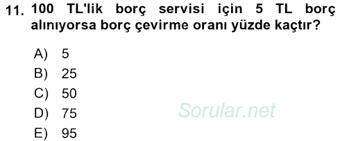 Devlet Borçları 2016 - 2017 Dönem Sonu Sınavı 11.Soru