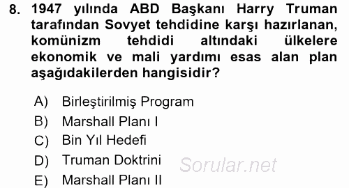 Devlet Borçları 2016 - 2017 Dönem Sonu Sınavı 8.Soru