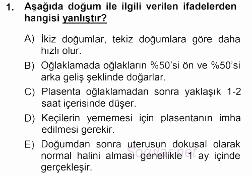 Hayvan Yetiştirme 2012 - 2013 Dönem Sonu Sınavı 1.Soru