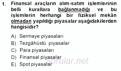Girişim Finansmanı 2014 - 2015 Ara Sınavı 1.Soru