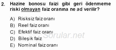 Girişim Finansmanı 2014 - 2015 Ara Sınavı 2.Soru