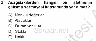 Girişim Finansmanı 2014 - 2015 Ara Sınavı 3.Soru