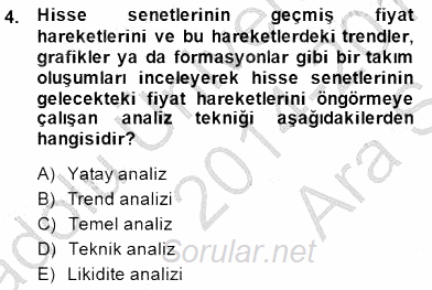 Girişim Finansmanı 2014 - 2015 Ara Sınavı 4.Soru