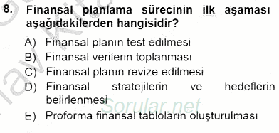 Girişim Finansmanı 2014 - 2015 Ara Sınavı 8.Soru