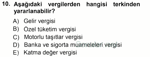 Vergi Ceza Hukuku 2013 - 2014 Tek Ders Sınavı 10.Soru