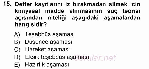Vergi Ceza Hukuku 2013 - 2014 Tek Ders Sınavı 15.Soru