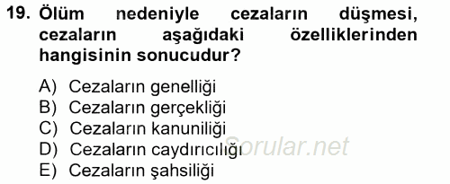 Vergi Ceza Hukuku 2013 - 2014 Tek Ders Sınavı 19.Soru