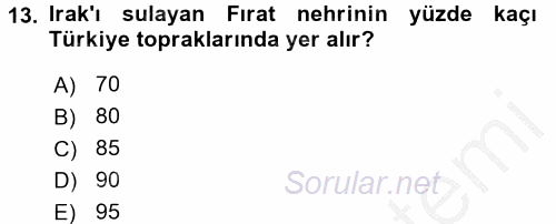 Modern Ortadoğu Tarihi 2016 - 2017 3 Ders Sınavı 13.Soru
