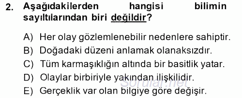 Sosyal Bilimlerde Araştırma Yöntemleri 2014 - 2015 Ara Sınavı 2.Soru