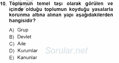 Çocuk Ruh Sağlığı 2013 - 2014 Tek Ders Sınavı 10.Soru