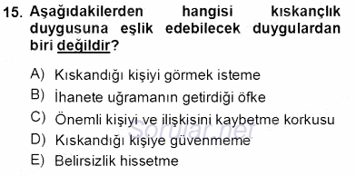 Çocuk Ruh Sağlığı 2013 - 2014 Tek Ders Sınavı 15.Soru