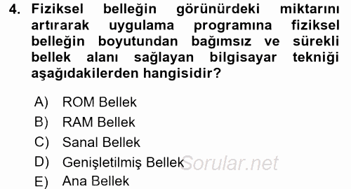 İşletim Sistemleri 2016 - 2017 Ara Sınavı 4.Soru