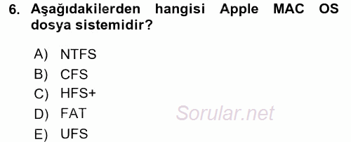 İşletim Sistemleri 2016 - 2017 Ara Sınavı 6.Soru