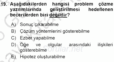 Okulöncesinde Öğretim Teknolojileri Ve Materyal Tasarımı 2015 - 2016 Ara Sınavı 19.Soru