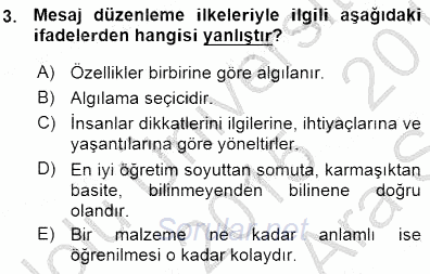 Okulöncesinde Öğretim Teknolojileri Ve Materyal Tasarımı 2015 - 2016 Ara Sınavı 3.Soru