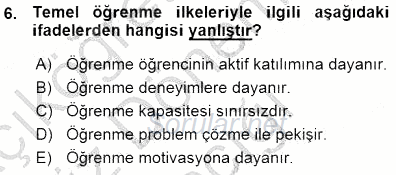 Okulöncesinde Öğretim Teknolojileri Ve Materyal Tasarımı 2015 - 2016 Ara Sınavı 6.Soru